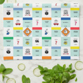 monopolie kartonnen spelletjesavond theedoek (Gevouwen)