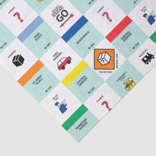 monopoly kartonnen spelletjesavond tissuepapier (Detail)