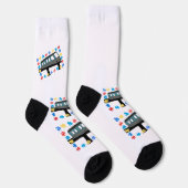 Monorail autisme puzzelstukjes trein sokken (Rechts)