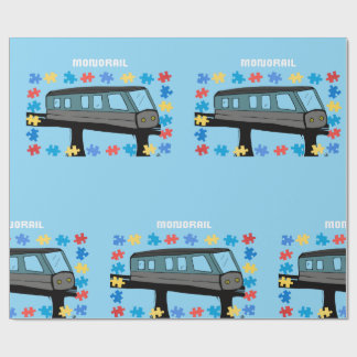 Monorail train car coaster autism puzzle  cadeaupapier