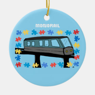 Monorail train neurodiverse autism puzzle  keramisch ornament