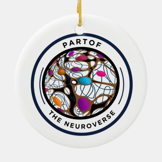 Monorail train neurodiverse autism puzzle  keramisch ornament (Achterkant)