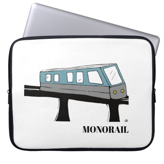 Monorail trein laptop hoesje computer sleeve (Voorkant)