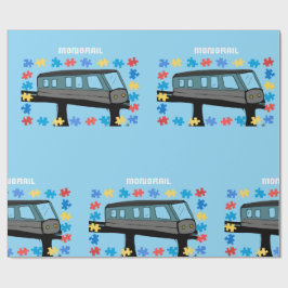 Monorail trein wagon coaster autisme puzzel  cadeaupapier