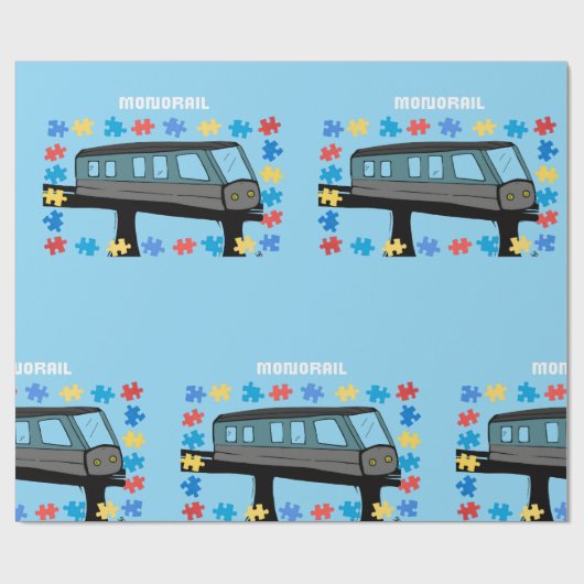 Monorail trein wagon coaster autisme puzzel  cadeaupapier (Vlak)