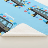 Monorail trein wagon coaster autisme puzzel  sherpa deken (3/4)
