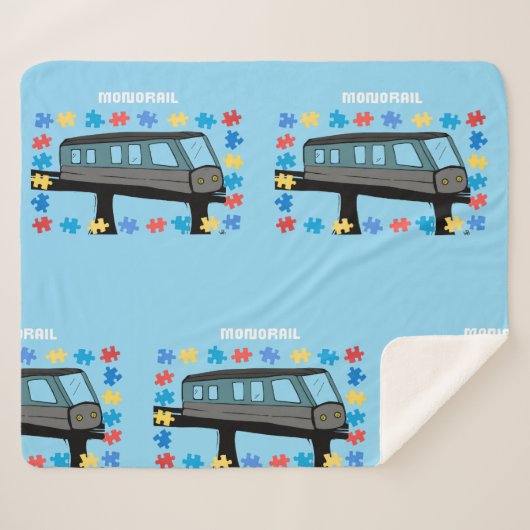 Monorail trein wagon coaster autisme puzzel  sherpa deken (Voorkant (horizontaal))