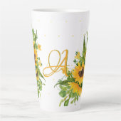Monorgammed Sunflower Blue Yellow Decor Modern Latte Mok (Voorkant)