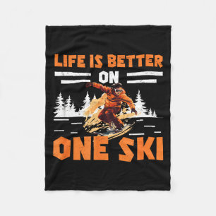 Monoskiën het leven is beter op één ski grappige m fleece deken