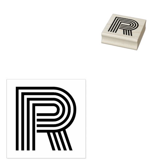 Monoton Letter R Rubber Stamp Rubberstempel (Gestempeld)
