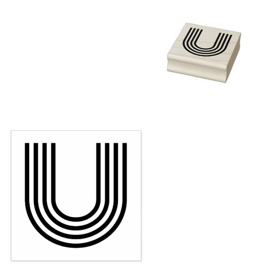 Monoton Letter U Rubber Stempel (Gestempeld)