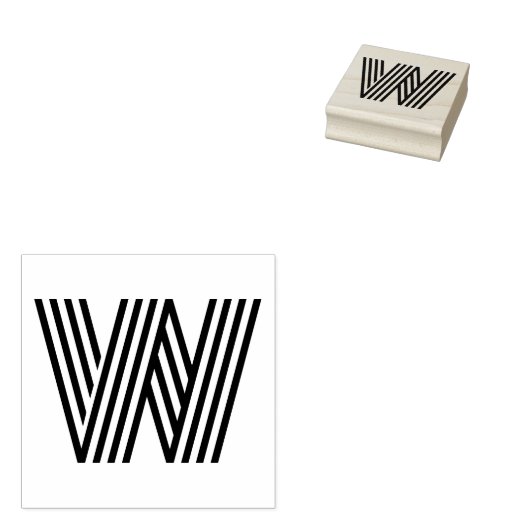 Monoton Letter W Rubber Stamp Rubberstempel (Gestempeld)