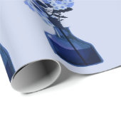 Monoton van moderne bloemen en vaas, pot met bot cadeaupapier (Rol Hoek)