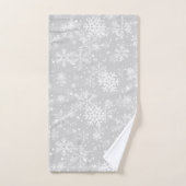 Monotone badhanddoeken, sneeuwvlok ontwerp, grijze bad handdoek (Handdoek)