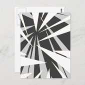 Monotone geometrisch grafisch ontwerp briefkaart (Voorkant / Achterkant)