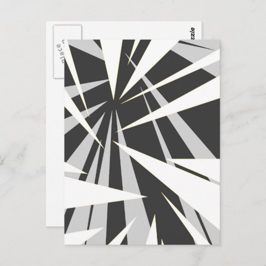 Monotone geometrisch grafisch ontwerp briefkaart (Voorkant / Achterkant)