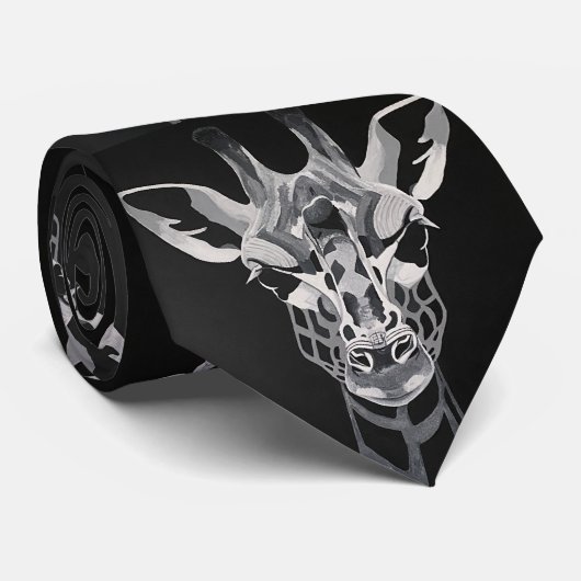 Monotone Giraffe stropdas ontwerp (Opgerold)
