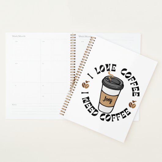 MONOTONE IK HOU VAN KOFFIE IK HEB KOFFIE NODIG PLANNER (Display)
