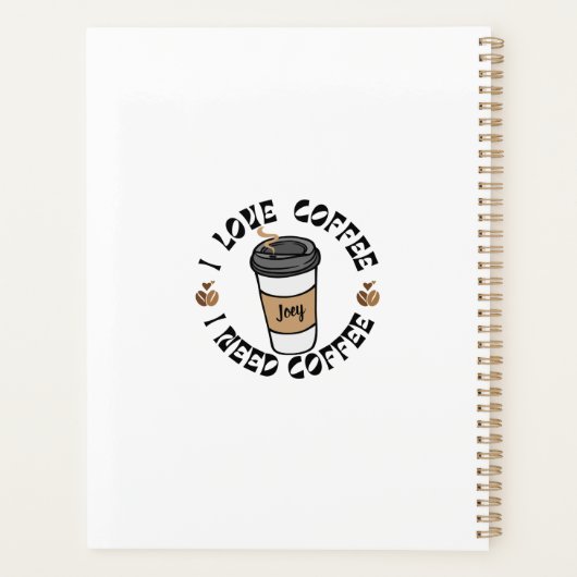 MONOTONE IK HOU VAN KOFFIE IK HEB KOFFIE NODIG PLANNER (Achterkant)