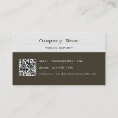 Monotone moderne software tech professional QR-cod Visitekaartje (Achterkant)
