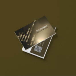 Monotone moderne software tech professional QR-cod Visitekaartje