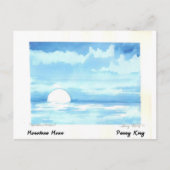 Monotone Moon Original Waterverf Painting Briefkaart (Voorkant)