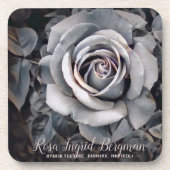 Monotone Roos [hard plastic Onderzetter] Bier Onderzetter (Voorkant)