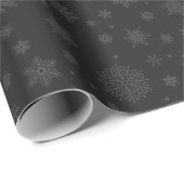 Monotone Winter Sneeuwvlok Houtskool Cadeaupapier (Rol Hoek)