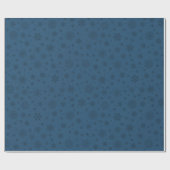 Monotone Winter Sneeuwvlok Marine Blauw Cadeaupapier (Vlak)