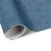 Monotone Winter Sneeuwvlok Marine Blauw Cadeaupapier (Rol Hoek)