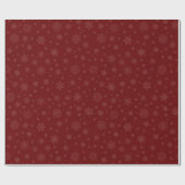 Monotone Winter Snowflake Crimson Red Cadeaupapier (Vlak)