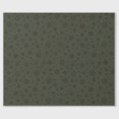 Monotone Winter Snowflake Pine Green Cadeaupapier (Vlak)