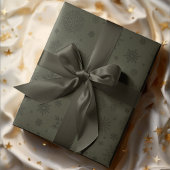 Monotone Winter Snowflake Pine Green Cadeaupapier