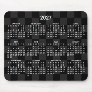Monotone Zwarte Schaakbord 2027 Agenda Muismat