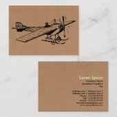  monovliegtuig - zwart op karton Tex Visitekaartje (Voorkant / Achterkant)