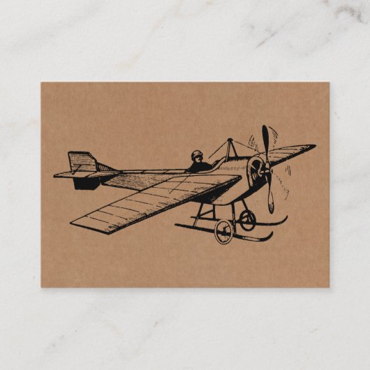  monovliegtuig - zwart op karton Tex Visitekaartje (Voorkant)