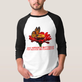 Monovlinder op bloem t-shirt