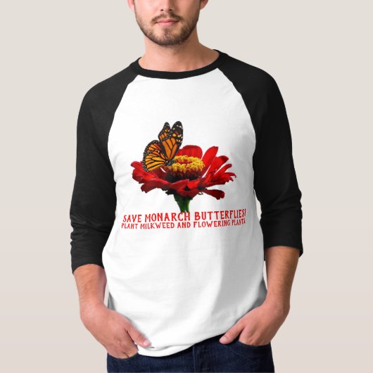 Monovlinder op bloem t-shirt (Voorkant)