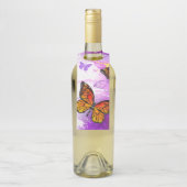 Monovlinder vlinders op paarse achtergrond flessenhanger (Op fles)