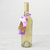 Monovlinder vlinders op paarse achtergrond flessenhanger (Schuin)