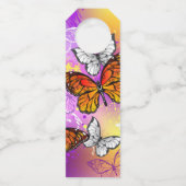 Monovlinder vlinders op paarse achtergrond flessenhanger (Achterkant)