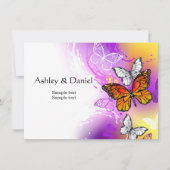 Monovlinder vlinders op paarse achtergrond kaart (Voorkant)