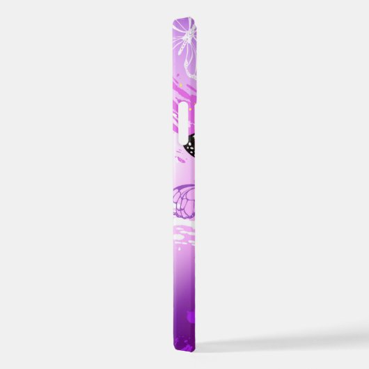 Monovlinderkevers op paarse achtergrond iPhone hoesje (Rechterkant)