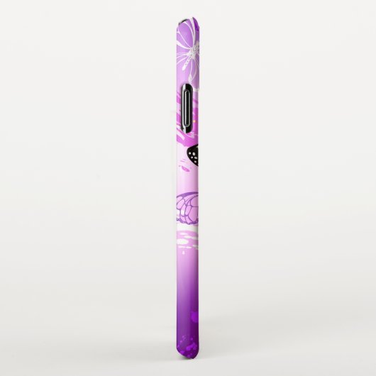 Monovlinderkevers op paarse achtergrond iPhone hoesje (Rechterkant)