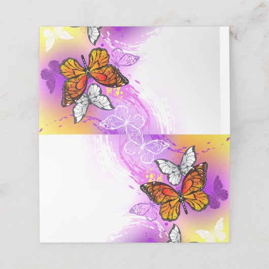 Monovlinders op Paarse Achtergrond Afsprakenkaart (Buitenkant ongevouwen)