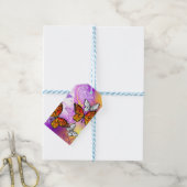 Monovlinders op Paarse Achtergrond Cadeaulabel (Met Touw)