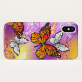 Monovlinders op paarse achtergrond Case-Mate iPhone case (Achterkant (horizontaal))