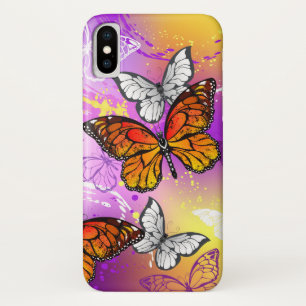 Monovlinders op paarse achtergrond Case-Mate iPhone case