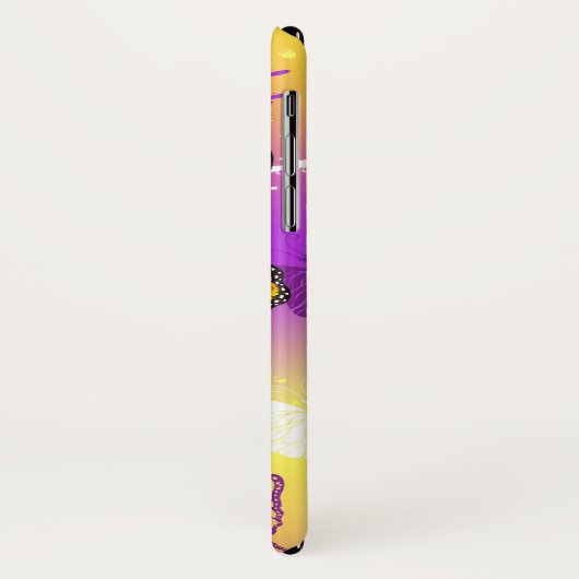 Monovlinders op paarse achtergrond Case-Mate iPhone case (Achterkant/links)