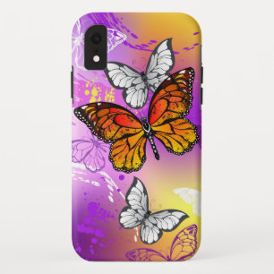 Monovlinders op paarse achtergrond Case-Mate iPhone case